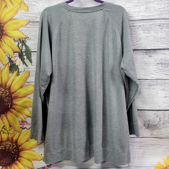Terra & Sky Gray Long Sleeve Light Sweatshirt Size 2X (20W-22W) - Picture 5 of 5